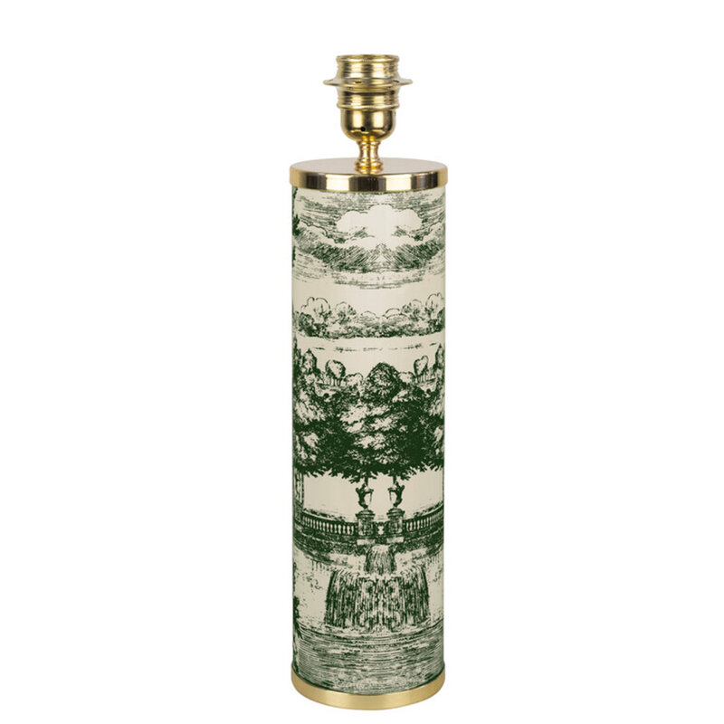 Cylindrical-lamp-base-Giardino-Settecentesco-green-ivory-side-side-