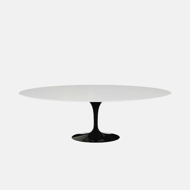 Mariella-Saarinen Dining Table 96 Oval--grey-Nero-Marquina-marble-Satin-finish-miljo
