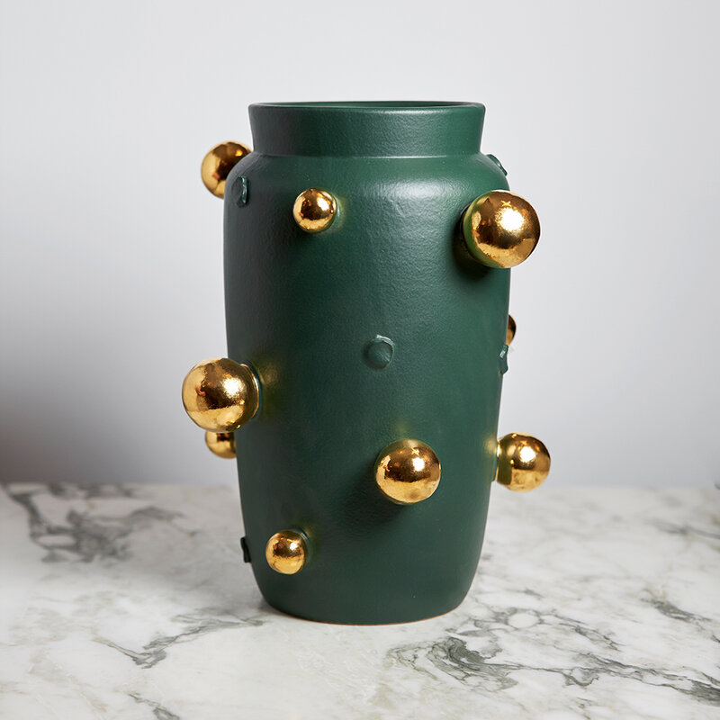 mariella-keramikvas-stor-dark-green-gold-produktbild