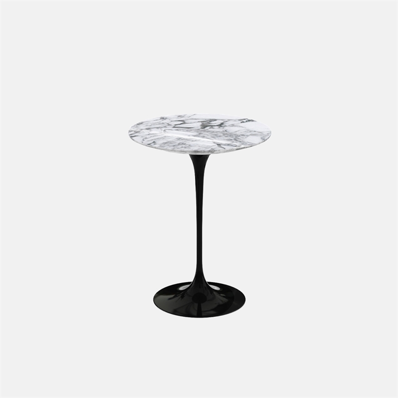 mariella-knoll-saarinen-tulip-table-sidobord-40cm-svart-vit-marmor