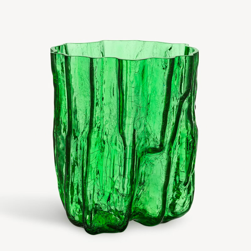 mariella-kostaboda.crackle-vase-drakt-green-270mm-