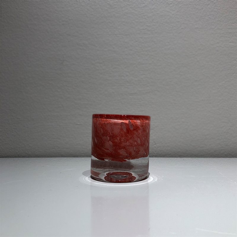 Ljuslykta i glas - Korall 7,5 cm