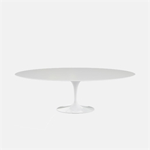 Mariella-Saarinen Dining Table 96 Oval-White-white-laminate-Satin-finish