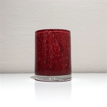 mariella-ljuslykta-glas-morkrod-13cm